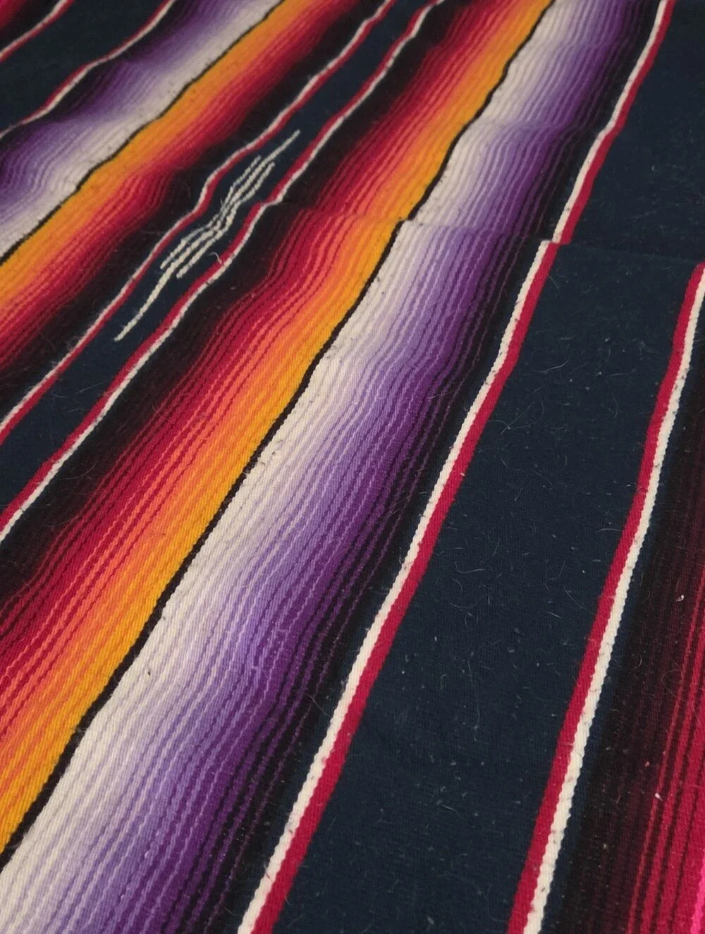 Vibrant Mexican Serape Style Throw Rug/Blanket - Multi Color